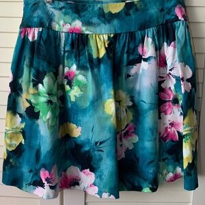 Aqua Skirt,  Flower theme, Size M